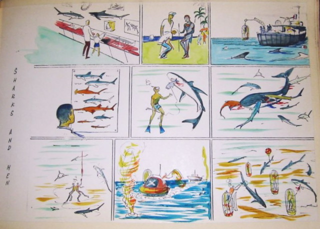 Water Color Sharks & Men